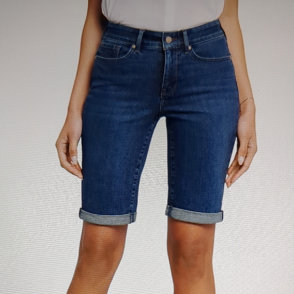 NYDJ Rolled Cuff Denim Bermuda Shorts